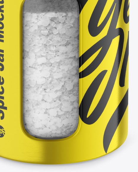 Metallic Spice Jar w Salt Mockup PSD #1