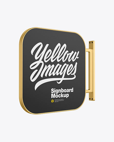 Metallic Signboard Mockup