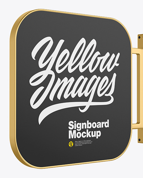 Metallic Signboard Mockup PSD #2