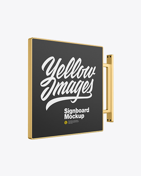 Metallic Signboard Mockup PSD #2