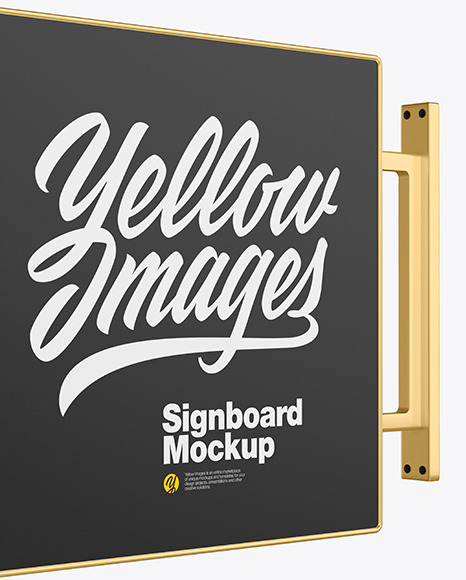 Metallic Signboard Mockup PSD #4