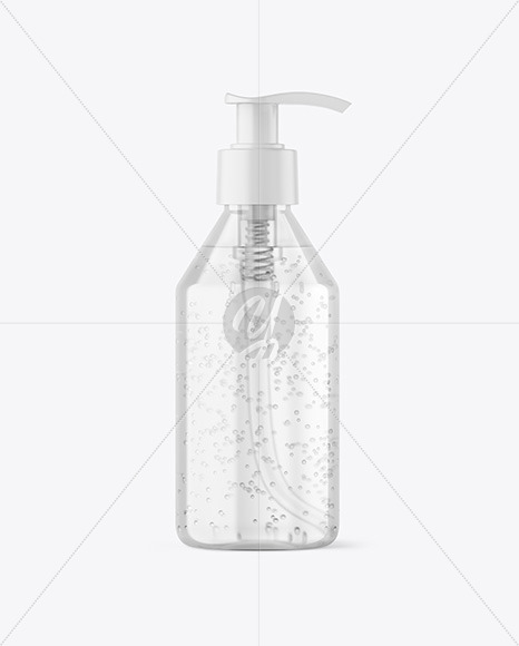 New Clear Cosmetic Bottle with Pump Mockup