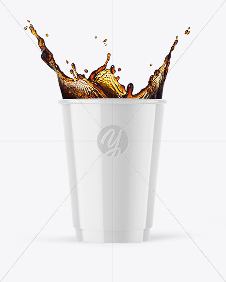 Glossy Paper Coffee Cup w  Splash Mockup PSD #3