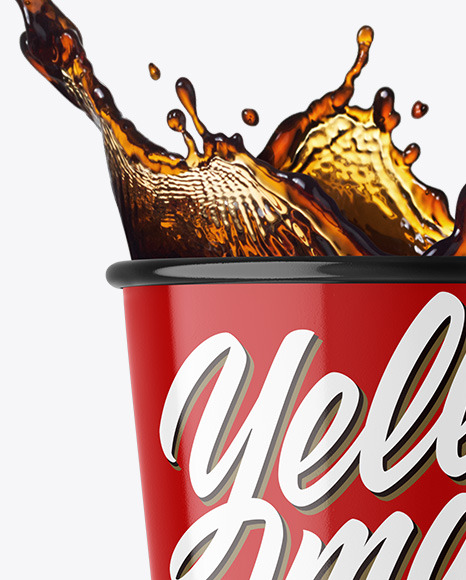 Glossy Paper Coffee Cup w  Splash Mockup PSD #2