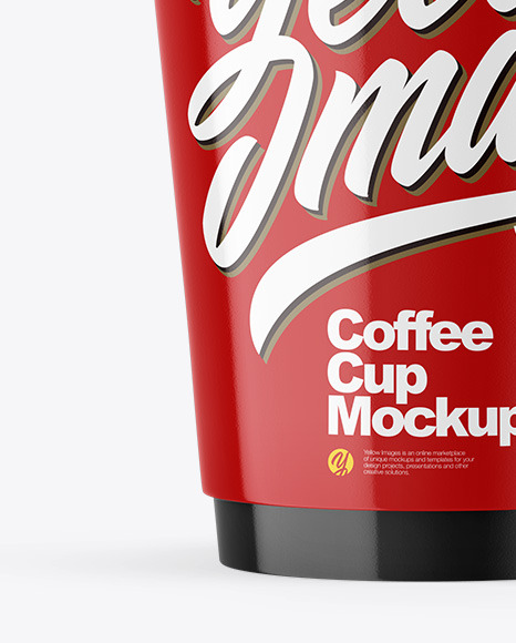 Glossy Paper Coffee Cup w  Splash Mockup PSD #1