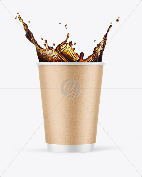 Kraft Coffee Cup w  Splash Mockup PSD #3