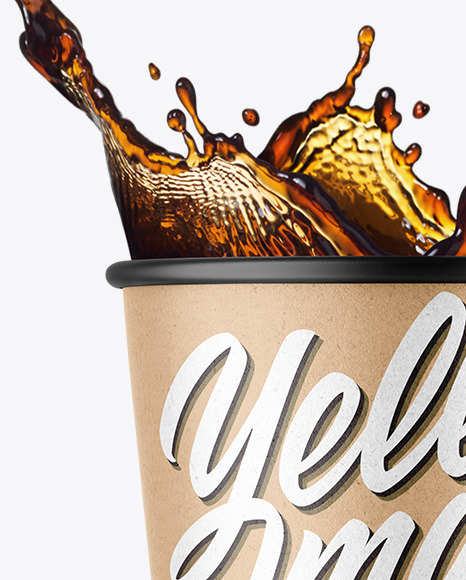 Kraft Coffee Cup w  Splash Mockup PSD #2