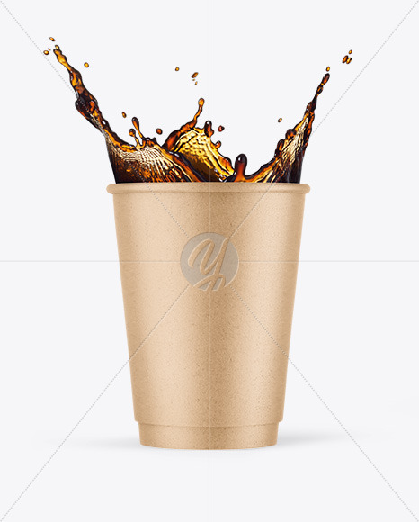 Kraft Coffee Cup w  Splash Mockup PSD #3