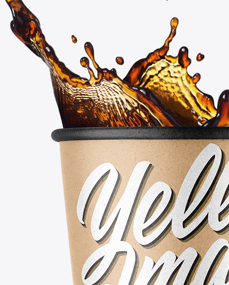 Kraft Coffee Cup w  Splash Mockup PSD #2