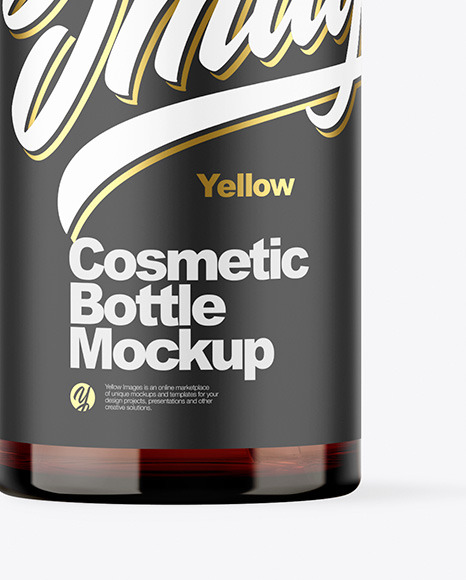 Amber Cosmetic Bottle with Pump Mockup bodi lotion 91400