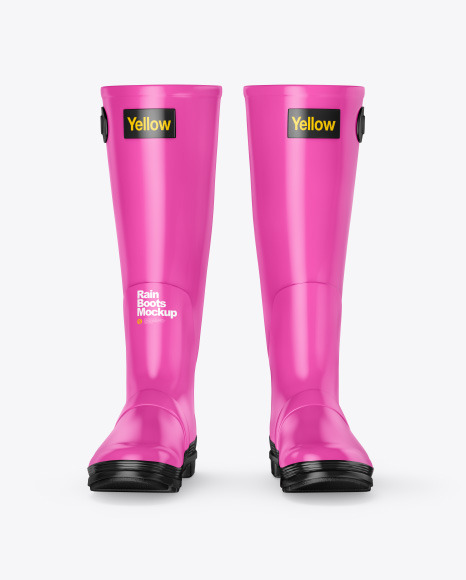 Matte Rain Boots Mockup