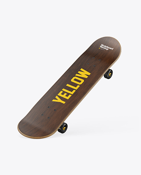 Dark Wood Skateboard Mockup