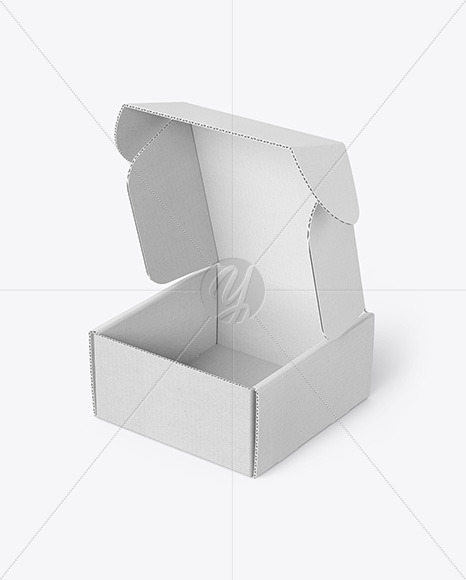 Opened Kraft Paper Mailing Box Mockup PSD #3