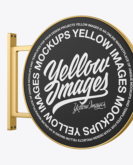 Metallic Signboard Mockup PSD #2