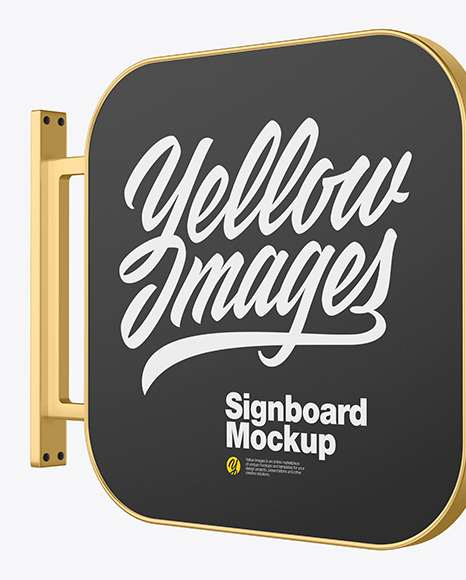 Metallic Signboard Mockup PSD #1