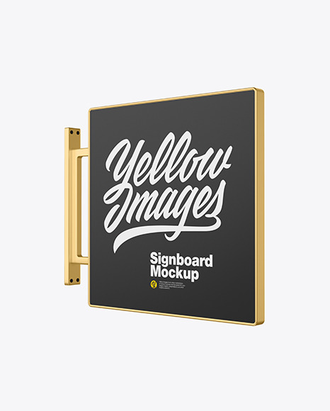 Metallic Signboard Mockup PSD #2