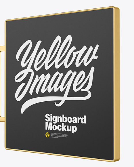 Metallic Signboard Mockup PSD #4