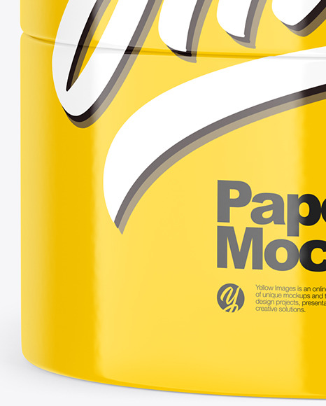 Glossy Paper Tube Mockup PSD #1
