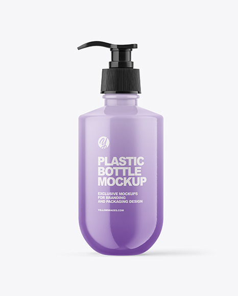 Glossy Plastic Bottle Mockup