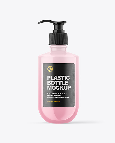 Glossy Plastic Bottle Mockup PSD #2