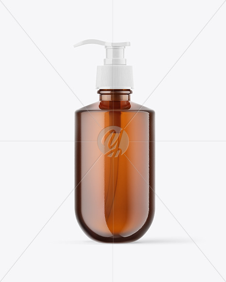 Amber Glass Bottle Mockup PSD #1