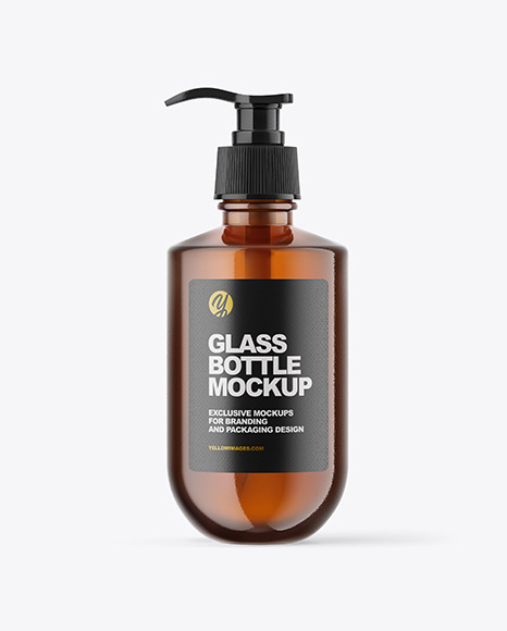 Amber Glass Bottle Mockup PSD #2