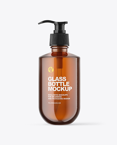 Amber Glass Bottle Mockup PSD #3