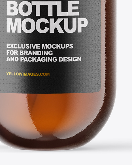 Amber Glass Bottle Mockup PSD #5