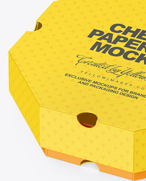 Cheese Paper Box Mockup PSD #2