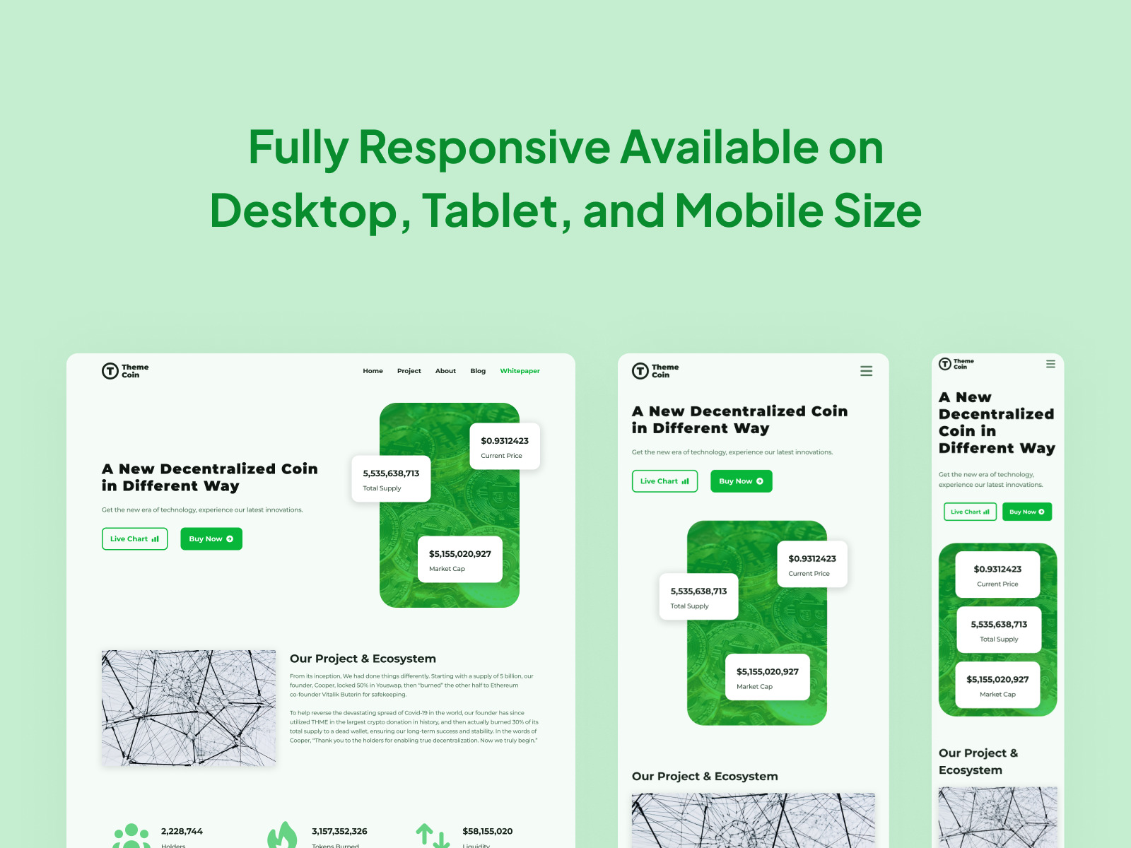 ThemeCoin - Responsive Cryptocurrency Web UI Kit