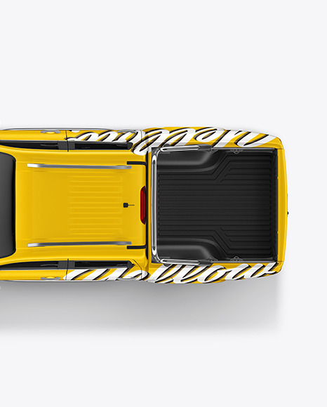 Luxury Pickup Truck Mockup - Top View Luxury Pickup Truck Mockup - Top View