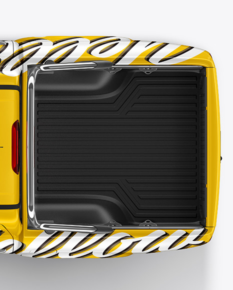 Luxury Pickup Truck Mockup - Top View Luxury Pickup Truck Mockup - Top View