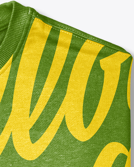 Folded Round Neck T Shirt Mockup PSD #6