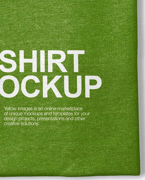 Folded Round Neck T Shirt Mockup PSD #7