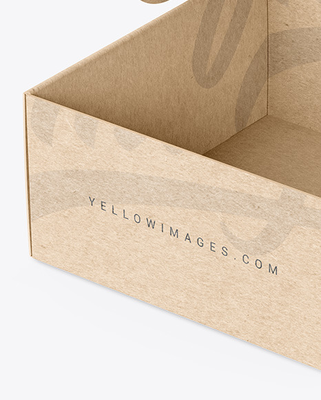 Opened Kraft Paper Mailing Box Mockup PSD #1