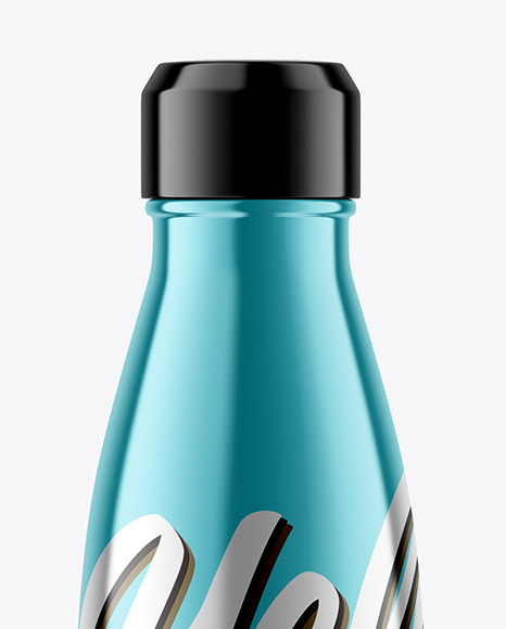 Glossy Metallic Bottle Mockup PSD #2