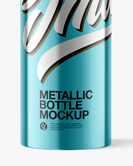 Glossy Metallic Bottle Mockup PSD #1
