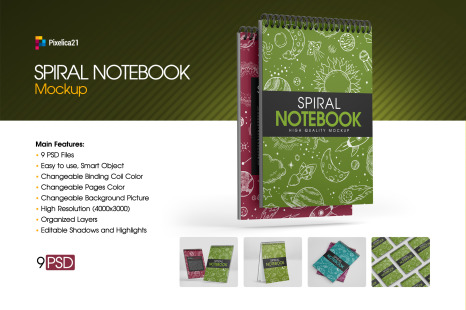 Spiral NoteBook Mockup