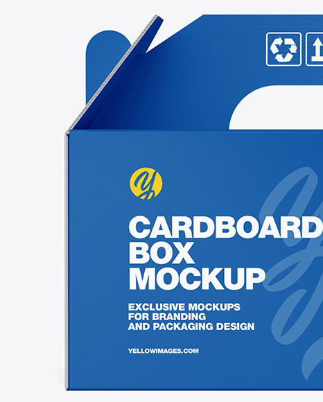 Cardboard Box w  Handle Mockup PSD #3