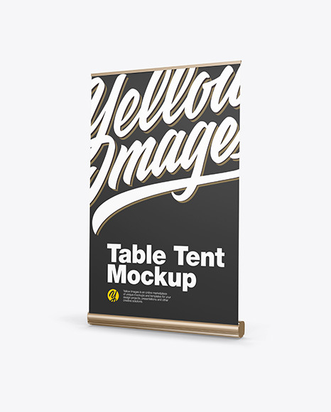 Metallic Table Tent Mockup advertising 4133