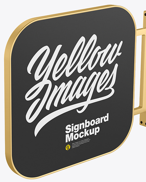 Metallic Signboard Mockup PSD #2