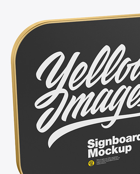 Metallic Signboard Mockup PSD #3