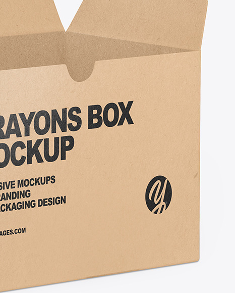 Kraft Paper Box with Crayons Mockup PSD #5
