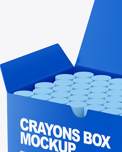 Paper Box with Crayons Mockup PSD #1