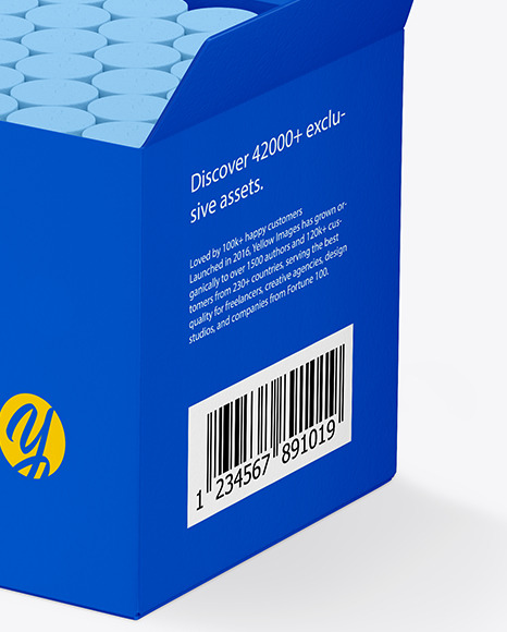 Paper Box with Crayons Mockup PSD #6