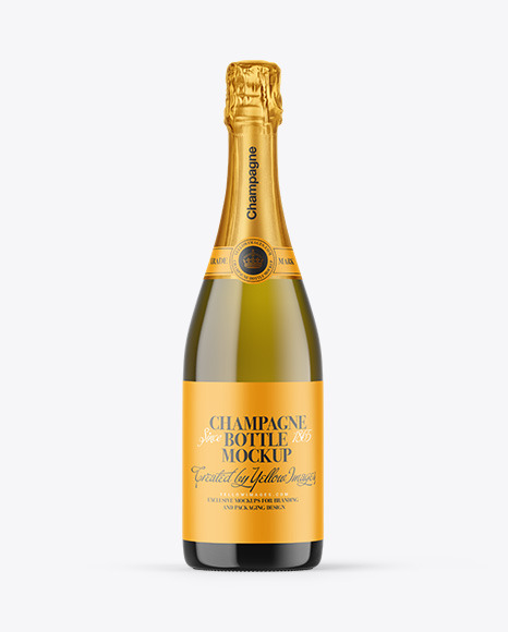 Antique Green Glass Champagne Bottle Mockup
