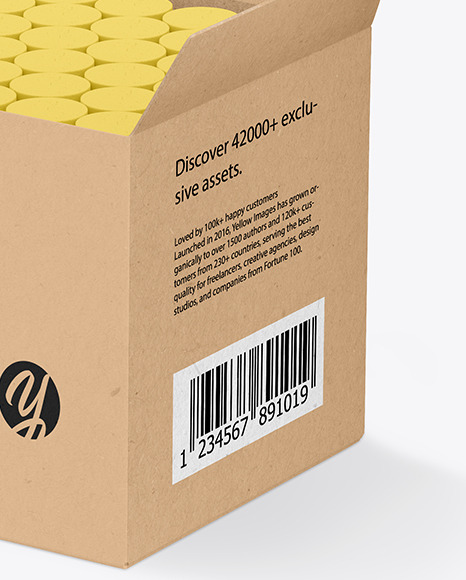 Kraft Paper Box with Crayons Mockup PSD #5