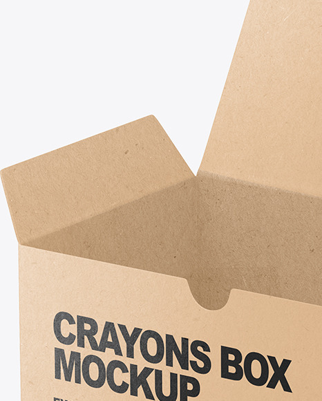 Kraft Paper Box with Crayons Mockup PSD #6