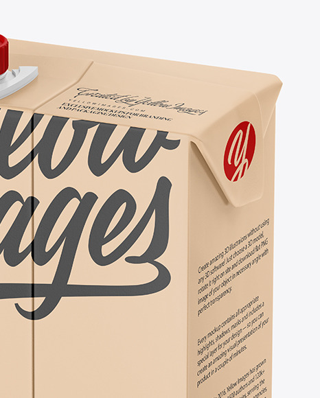 Kraft Juice Box Mockup PSD #1
