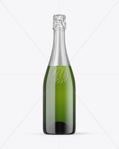 Green Glass Champagne Bottle Mockup alcohol 91083